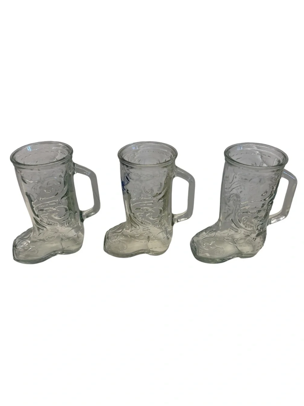 Vintage Miller Lite Cowboy Boot Beer Glasses Set of 3 Western Barware Cowboy Mug